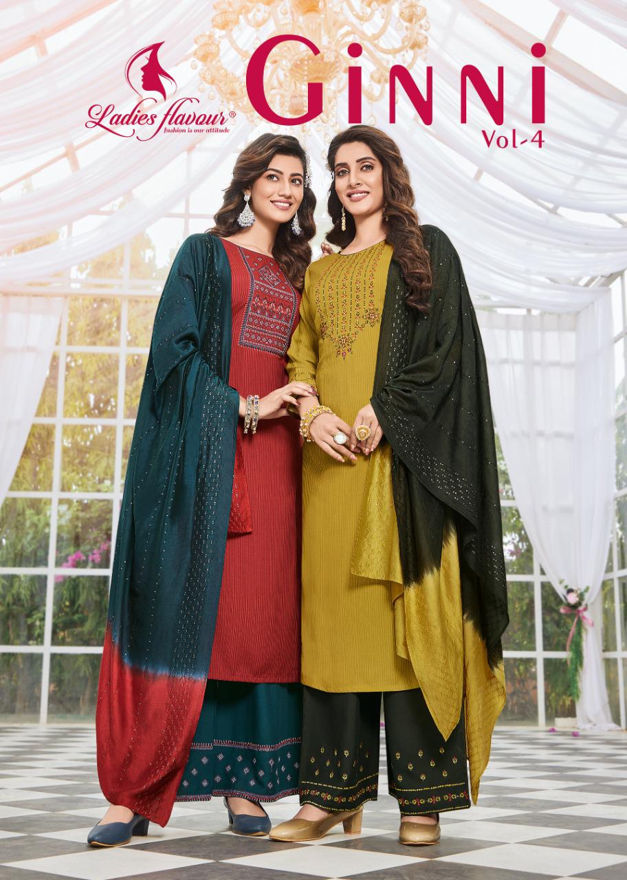 Ladies Flavour Ginni 4 Ethnic Wear Viscose Ready Made Designer Collection